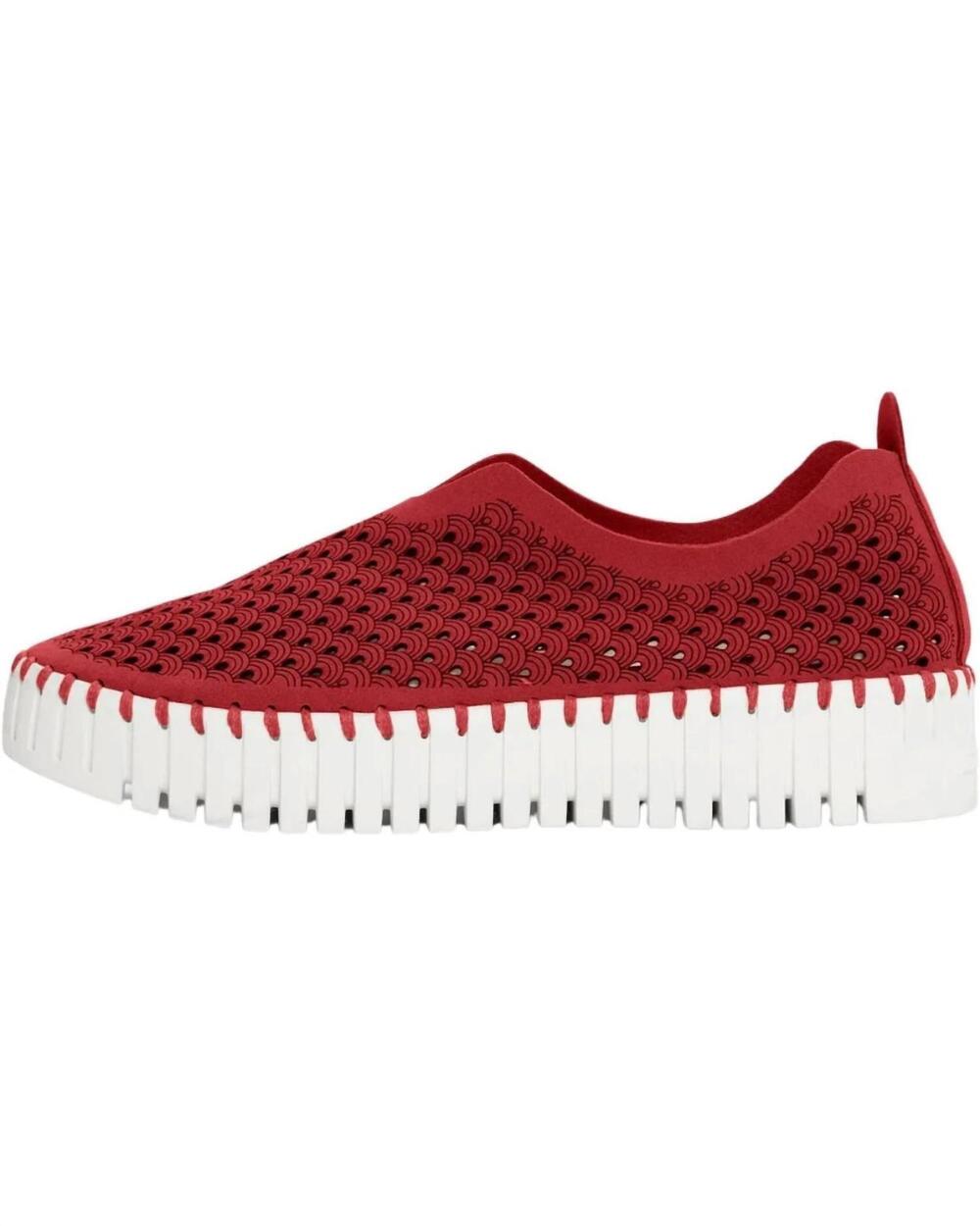 NEW ILSE JACOBSEN women's tulip flats slip on in deep red